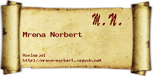 Mrena Norbert névjegykártya